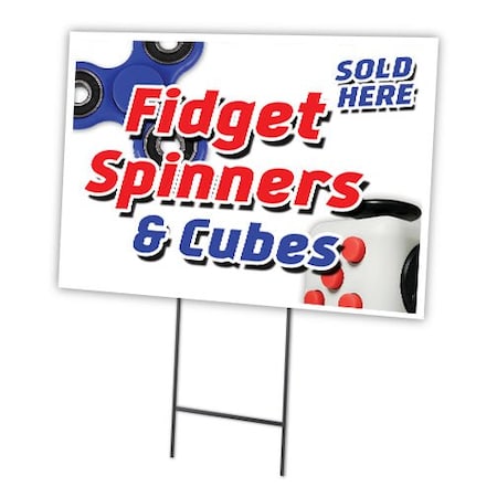 Signmission Fidget Spinner & Cube Yard & Stake outdoor plastic coroplast window, C-1216 Fidget Spinner & Cube C-1216 Fidget Spinner and Cube